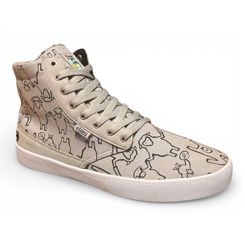 Etnies‎ Jameson Vegan HT Mens Grey Sheep Graphic High Top Skate Shoes Sz 10